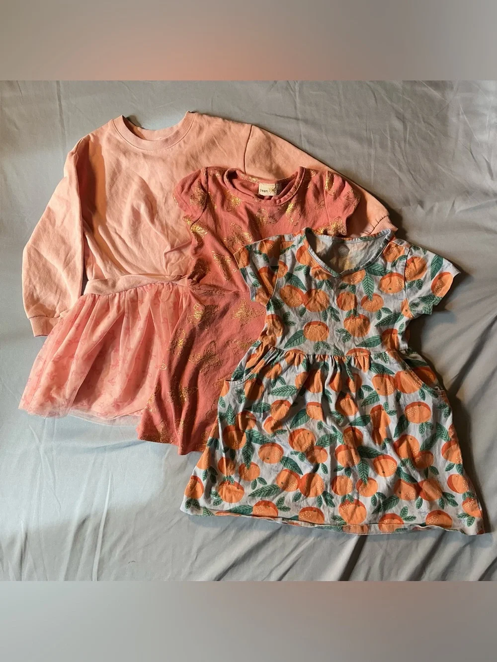 wonder nation Peach, Coral & Orange Cotton Dress Bundle
